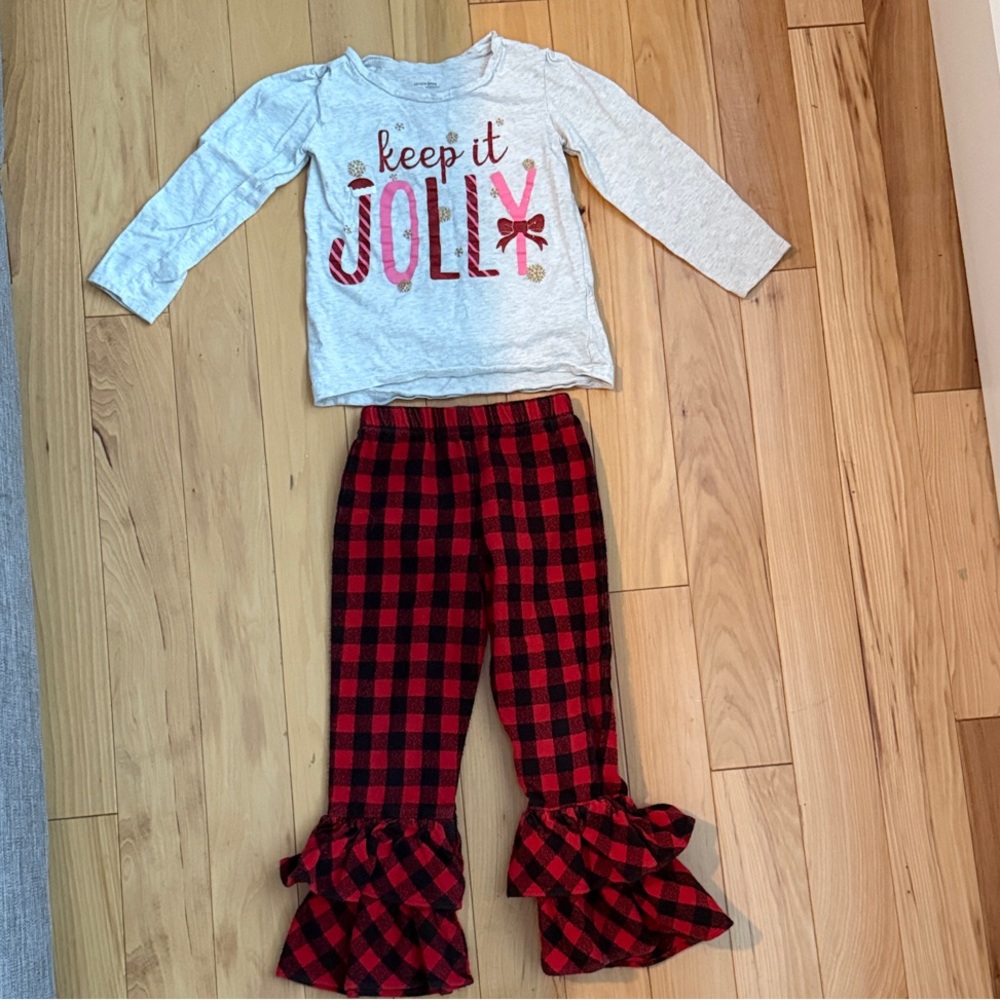 RicRac & Ruffles 4T pants w carters top